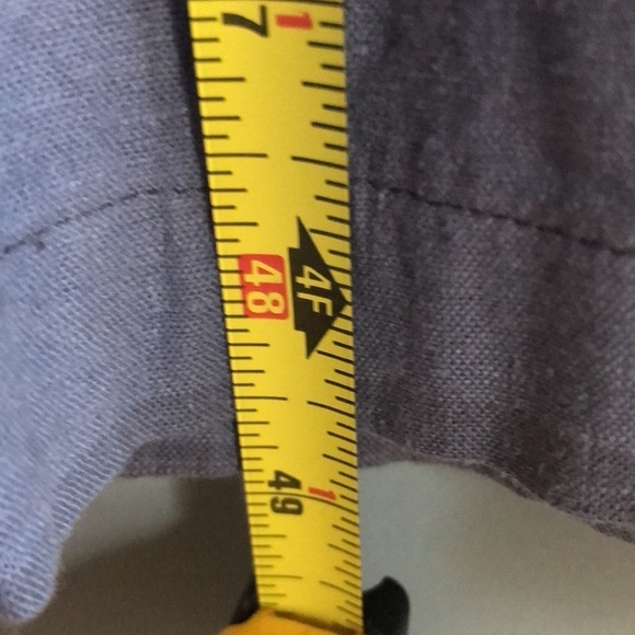 LACAUSA Dali jumpsuit. Utility size XS cropped hemp linen. Plaid. Minimalist - Picture 7 of 8